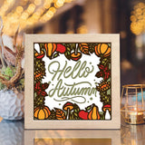 Hello Autumn – Paper Cut Light Box File - Cricut File - 20x20cm - LightBoxGoodMan - LightboxGoodman