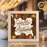 Hello Autumn – Paper Cut Light Box File - Cricut File - 20x20cm - LightBoxGoodMan - LightboxGoodman