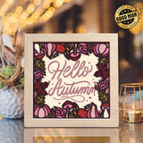 Hello Autumn – Paper Cut Light Box File - Cricut File - 20x20cm - LightBoxGoodMan - LightboxGoodman