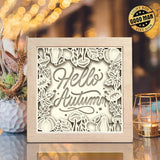 Hello Autumn – Paper Cut Light Box File - Cricut File - 20x20cm - LightBoxGoodMan - LightboxGoodman