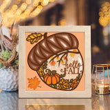 Hello Fall – Paper Cut Light Box File - Cricut File - 20x20cm - LightBoxGoodMan