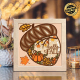 Hello Fall – Paper Cut Light Box File - Cricut File - 20x20cm - LightBoxGoodMan - LightboxGoodman