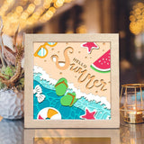 Hello Summer 2 – Paper Cut Light Box File - Cricut File - 8x8 inches - LightBoxGoodMan