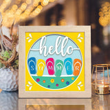 Hello Summer –  Paper Cut Light Box File - Cricut File - 8x8 inches - LightBoxGoodMan