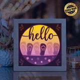 Hello Summer – Paper Cut Light Box File - Cricut File - 8x8 inches - LightBoxGoodMan - LightboxGoodman