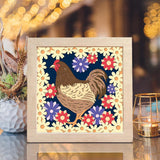 Hen With Flowers – Paper Cut Light Box File - Cricut File - 8x8 inches - LightBoxGoodMan - LightboxGoodman