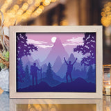 Hike A Mountain 1 - Paper Cut Light Box File - Cricut File - 8x10 Inches - LightBoxGoodMan - LightboxGoodman