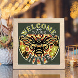 Honey Bee 4 – Paper Cut Light Box File - Cricut File - 8x8 inches - LightBoxGoodMan