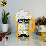 I Love You Dad - Dad's Beer Mug Papercut Lightbox File - 6x8" - Cricut File - LightBoxGoodMan - LightboxGoodman