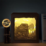 Jeep Square - Paper Cut Light Box File - Cricut File - 8x8 inches - LightBoxGoodMan - LightboxGoodman