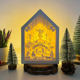 Jesus - Christmas House Papercut Lightbox File - Cricut File - 5.1x7.4 Inches - LightBoxGoodMan - LightboxGoodman