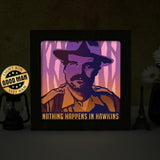 Jim Hopper Square - Paper Cut Light Box File - Cricut File - 20x20cm - LightBoxGoodMan - LightboxGoodman