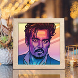 Johnny Depp Square – Paper Cut Light Box File - Cricut File - 20x20cm - LightBoxGoodMan - LightboxGoodman