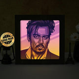 Johnny Depp Square – Paper Cut Light Box File - Cricut File - 20x20cm - LightBoxGoodMan - LightboxGoodman