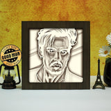 Johnny Depp Square – Paper Cut Light Box File - Cricut File - 20x20cm - LightBoxGoodMan - LightboxGoodman