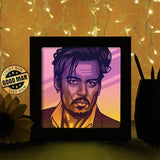 Johnny Depp Square - Paper Cutting Light Box - LightBoxGoodman - LightboxGoodman