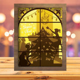 Joyeux Noel 12 - Paper Cutting Light Box - LightBoxGoodman - LightboxGoodman