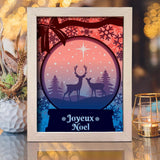 Joyeux Noel 15 – Paper Cut Light Box File - Cricut File - 20x26cm - LightBoxGoodMan - LightboxGoodman