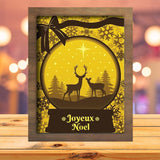 Joyeux Noel 15 - Paper Cutting Light Box - LightBoxGoodman - LightboxGoodman