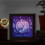 Joyeux Noel Deer – Paper Cut Light Box File - Cricut File - 20x20cm - LightBoxGoodMan - LightboxGoodman