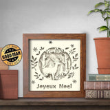 Joyeux Noel Deer – Paper Cut Light Box File - Cricut File - 20x20cm - LightBoxGoodMan - LightboxGoodman