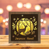 Joyeux Noel Deer - Paper Cutting Light Box - LightBoxGoodman - LightboxGoodman