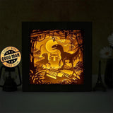 Jurassic Park 1 Square – Paper Cut Light Box File - Cricut File - 20x20cm - LightBoxGoodMan - LightboxGoodman