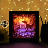 Jurassic Park 1 Square - Paper Cutting Light Box - LightBoxGoodman - LightboxGoodman