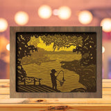 Kids Fishing - Paper Cutting Light Box - LightBoxGoodman - LightboxGoodman