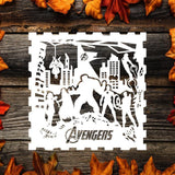 Kirigami Avengers 1 Square – Paper Cutting SVG Template files, 20x20 cm