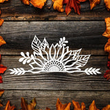 Kirigami Sunflower – Paper Cutting SVG Template files, 24x10 cm