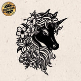 Kirigami Unicorn Floral – Paper Cutting SVG Template files, 21x27 cm - LightboxGoodman