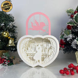 Kissing Love - Paper Cut Love Locks Light Box File - Cricut File - 9,9x7,7 Inches - LightBoxGoodMan - LightboxGoodman