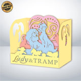 Lady And The Tramp - Paper Cut Mini-Showcase File - Cricut File - 10x12cm - LightBoxGoodMan - LightboxGoodman