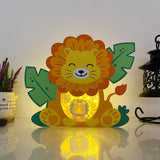 Lion 1 - Lion Papercut Lightbox File - 7.4x8.8