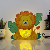 Lion 3 - Lion Papercut Lightbox File - 7.4x8.8