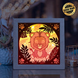 Lion Jungle – Paper Cut Light Box File - Cricut File - 8x8 inches - LightBoxGoodMan - LightboxGoodman