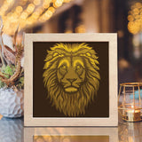 Lion Portrait 1 Square – Paper Cut Light Box File - Cricut File - 8x8 inches - LightBoxGoodMan