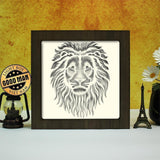 Lion Portrait 1 Square – Paper Cut Light Box File - Cricut File - 8x8 inches - LightBoxGoodMan - LightboxGoodman