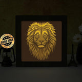 Lion Portrait 1 Square – Paper Cut Light Box File - Cricut File - 8x8 inches - LightBoxGoodMan - LightboxGoodman