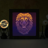 Lion Portrait 1 Square – Paper Cut Light Box File - Cricut File - 8x8 inches - LightBoxGoodMan - LightboxGoodman