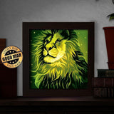 Lion Portrait 2 - Paper Cut Light Box File - Cricut File - 8x8 inches - LightBoxGoodMan - LightboxGoodman