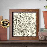 Lion Portrait 2 - Paper Cut Light Box File - Cricut File - 8x8 inches - LightBoxGoodMan - LightboxGoodman