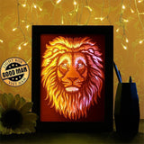 Lion Portrait - Paper Cutting Light Box - LightBoxGoodman - LightboxGoodman