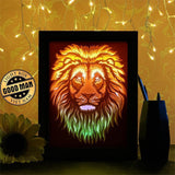 Lion Portrait - Paper Cutting Light Box - LightBoxGoodman - LightboxGoodman