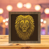 Lion Portrait Square - Paper Cutting Light Box - LightBoxGoodman