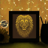 Lion Portrait Square - Paper Cutting Light Box - LightBoxGoodman - LightboxGoodman