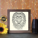 Lion Portrait Square - Paper Cutting Light Box - LightBoxGoodman - LightboxGoodman