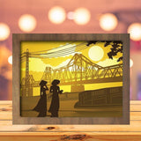 Long Bien Bridge - Paper Cutting Light Box - LightBoxGoodman