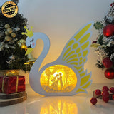 Love 1 - Paper Cut Swan Light Box File - Cricut File - 7x8 inches - LightBoxGoodMan - LightboxGoodman